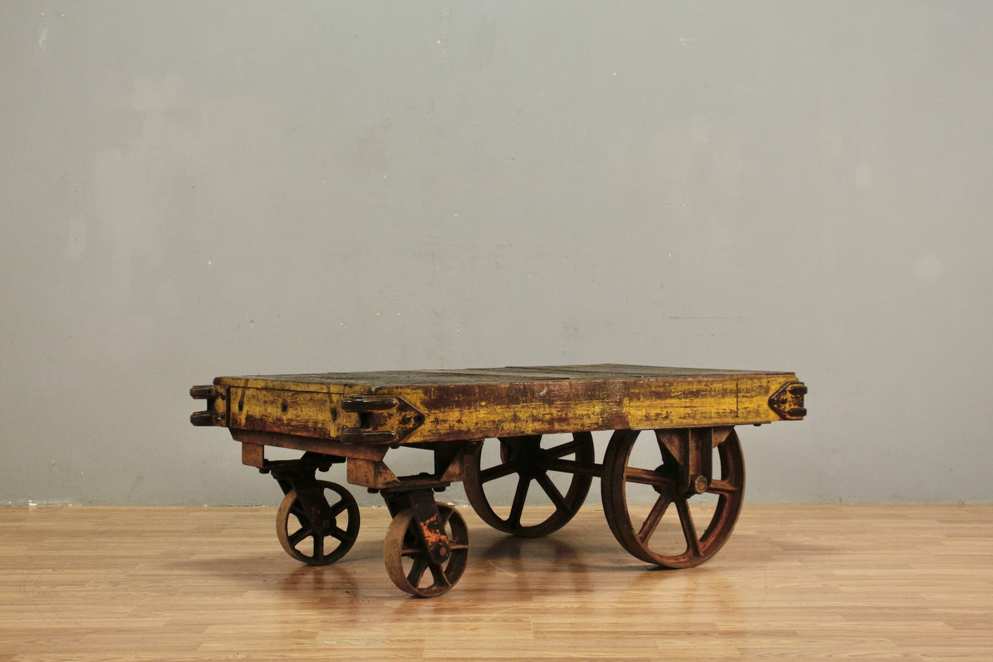 Large Antique Industrial Cart Coffee Table - ONLINE ONLY