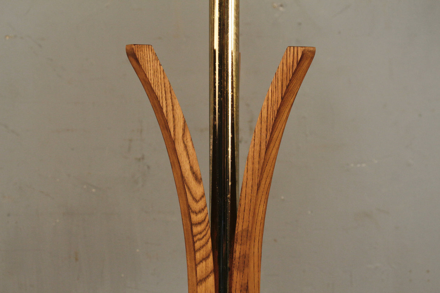 Tall Walnut & Brass Table Lamp
