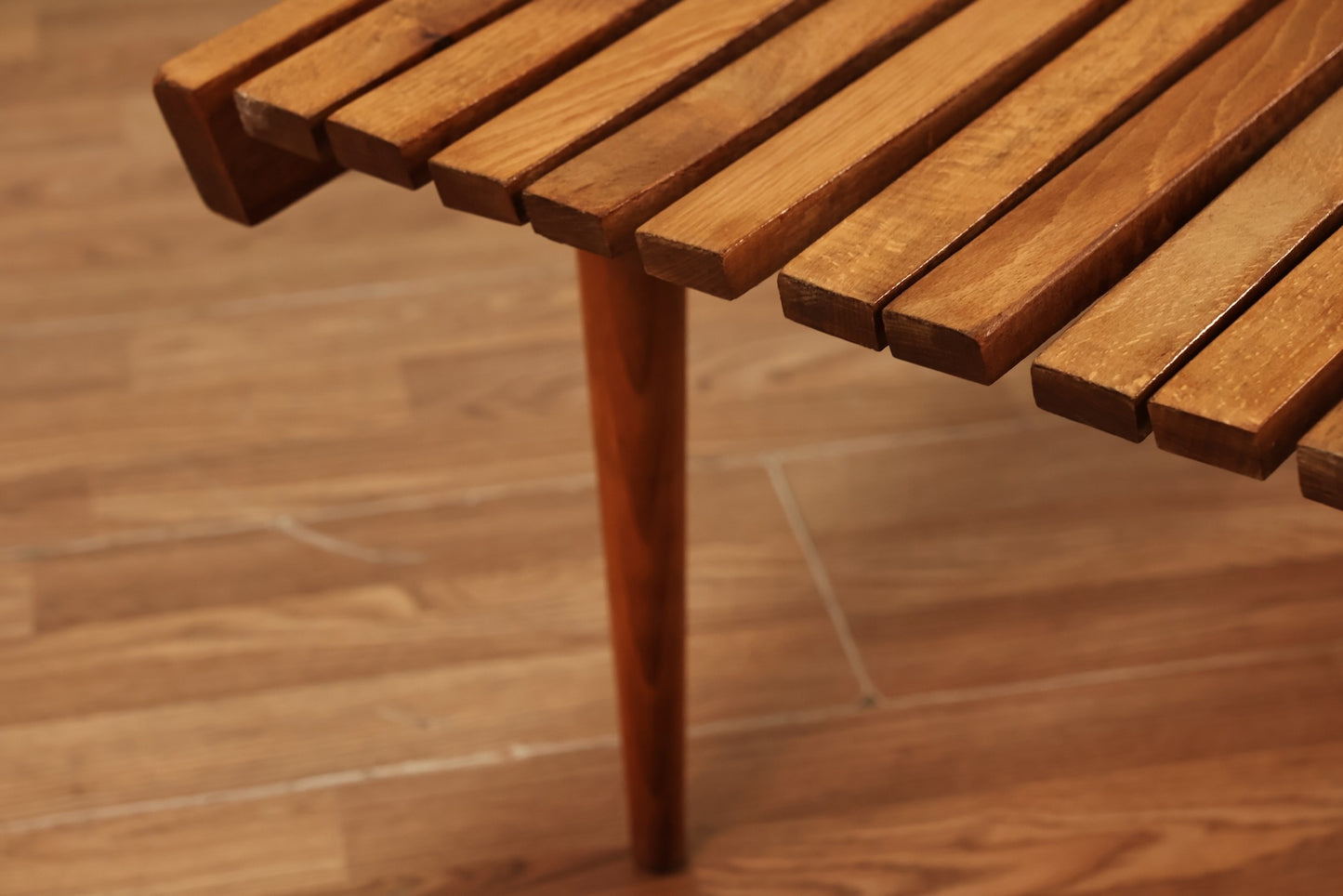 Golden Walnut Slatted Coffee Table