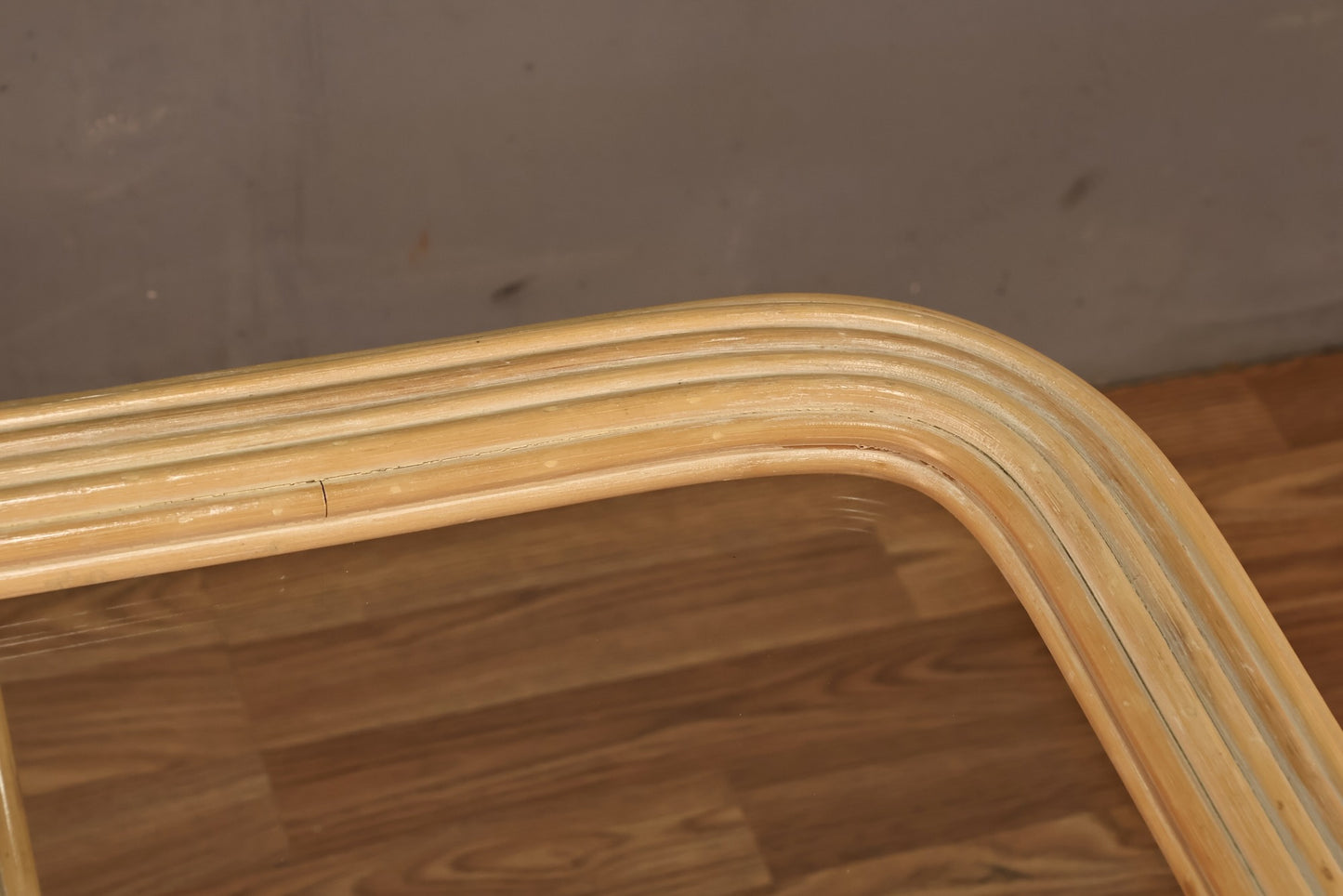 Blonde Reed & Glass End Table - ONLINE ONLY