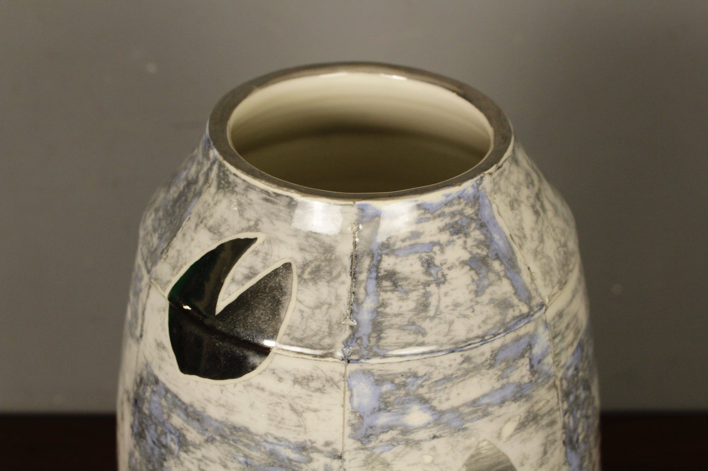 Tall Ceramic Silver Leaf Vase