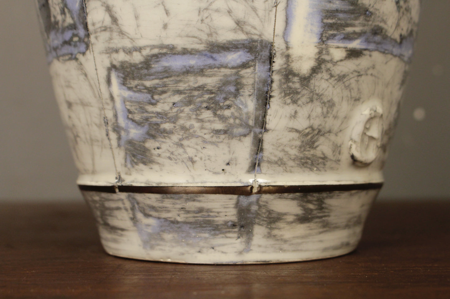 Tall Ceramic Silver Leaf Vase
