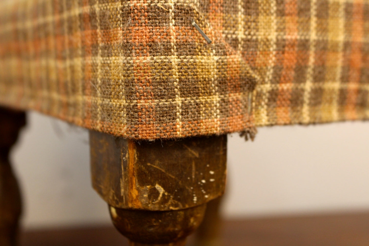 Antique Plaid Footstool