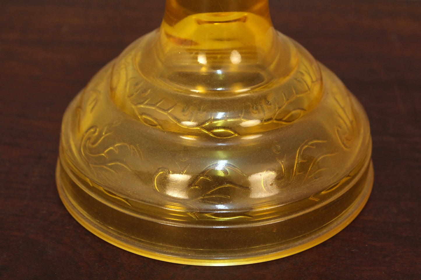 Amber Glass Hurricane Lamp