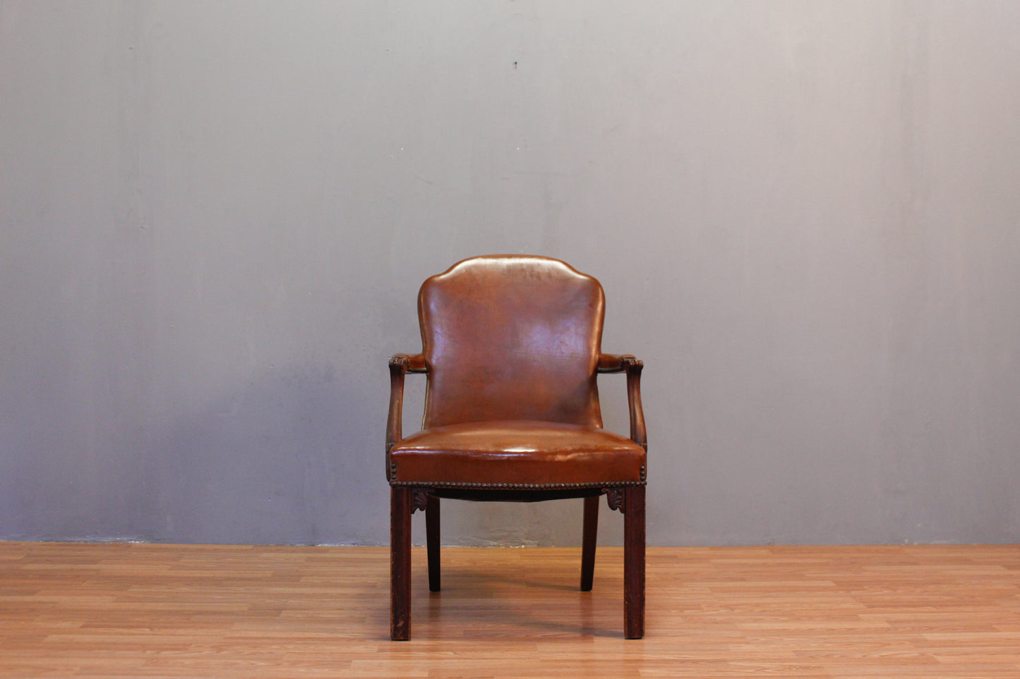 Toffee Leather Library Armchair