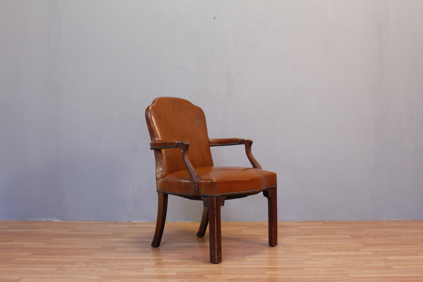 Toffee Leather Library Armchair
