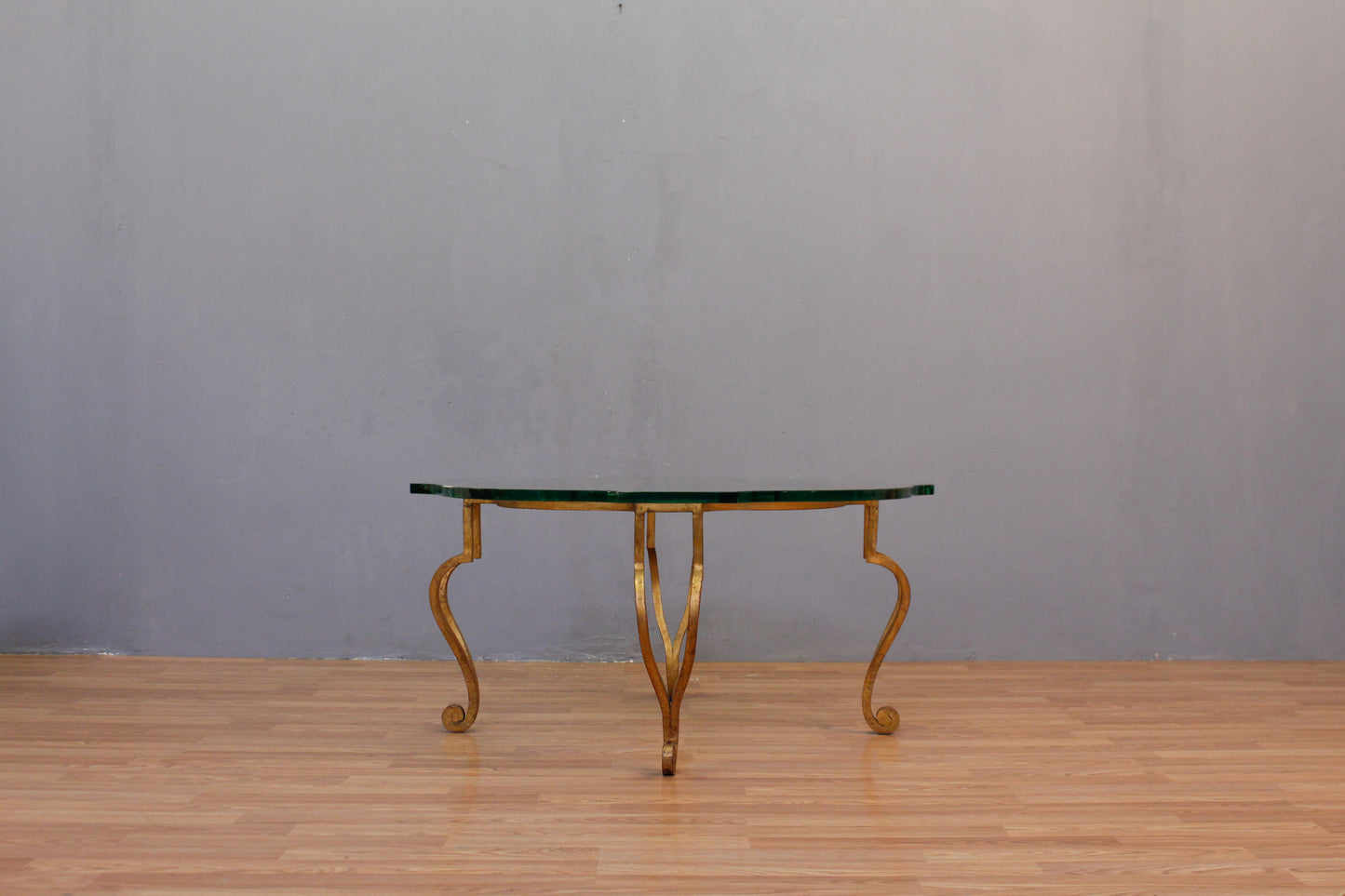 Ornate Gold & Glass-Top Coffee Table - ONLINE ONLY