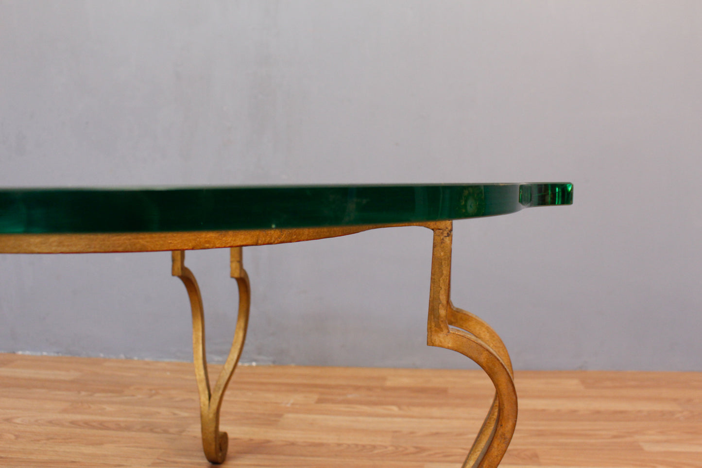 Ornate Gold & Glass-Top Coffee Table - ONLINE ONLY