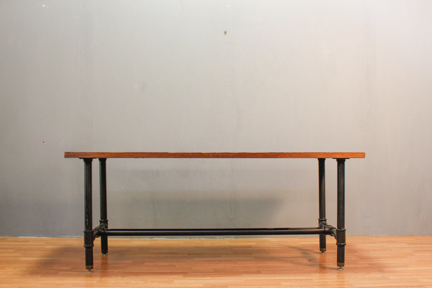 Large Industrial Steel & Wood Plank Table - ONLINE ONLY