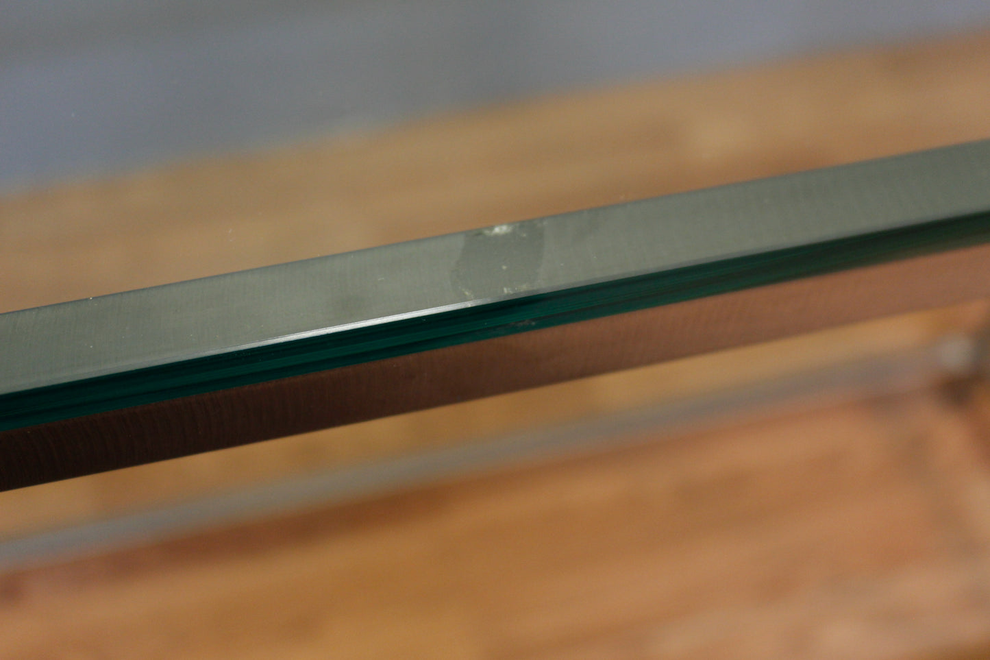 Slim Aluminum & Glass Console Table