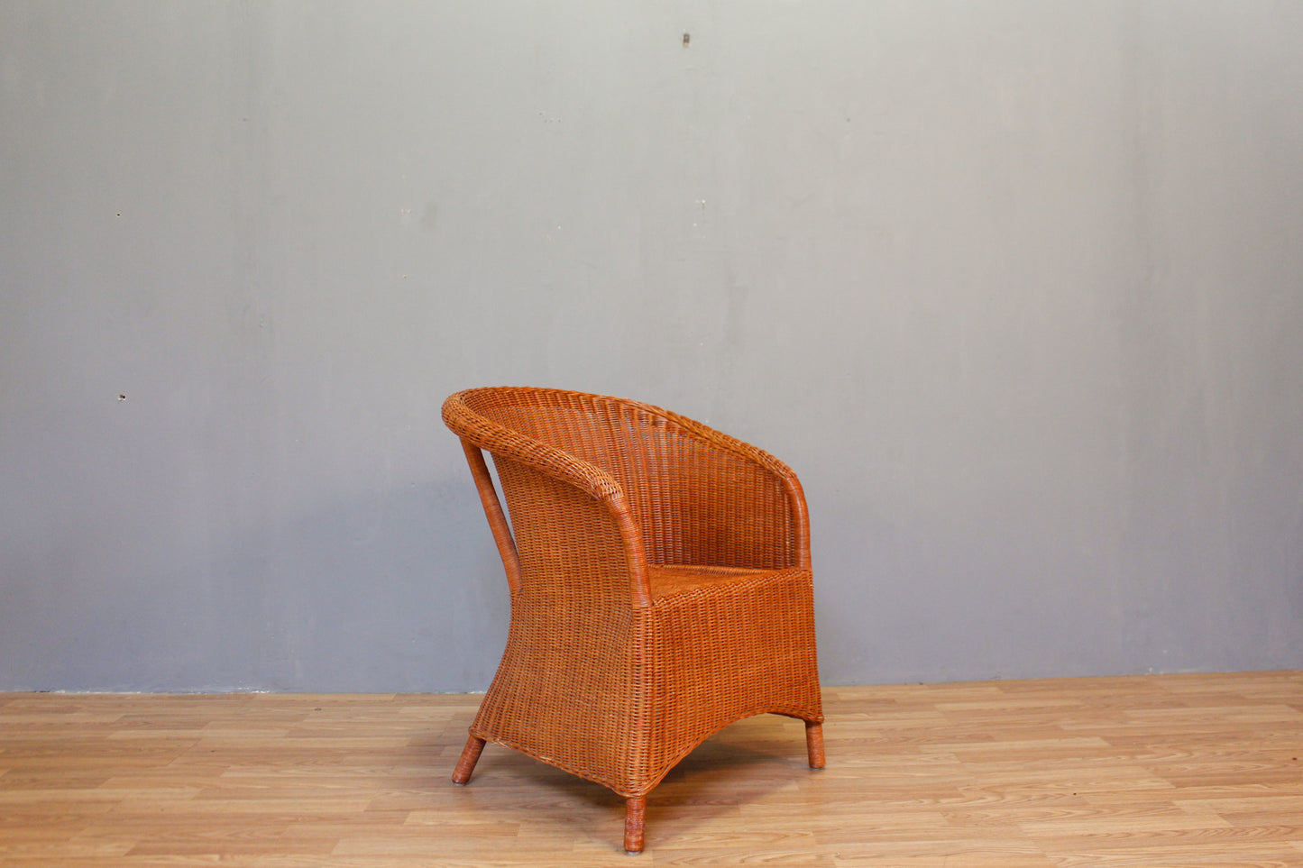 Copper Wicker Curved Armchair - ONLINE ONLY