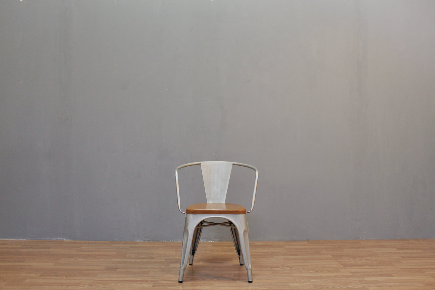 Aluminum & Oak Bistro Chair