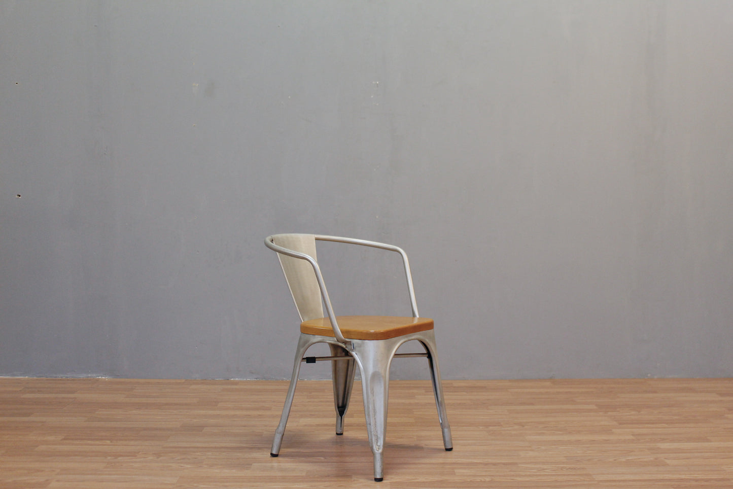 Aluminum & Oak Bistro Chair