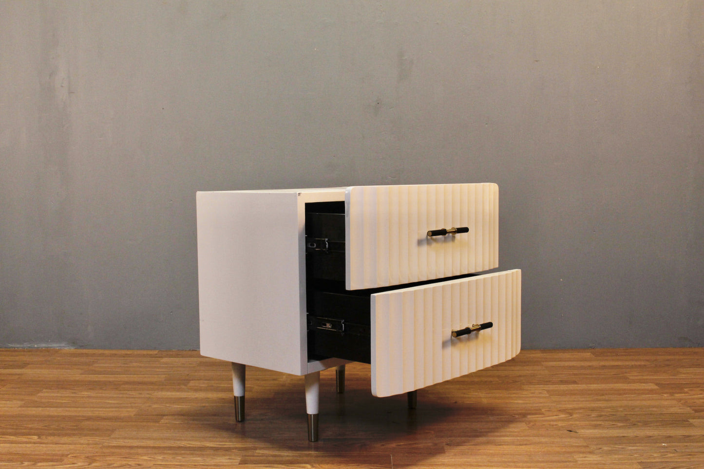 Modern White Wave Nightstand