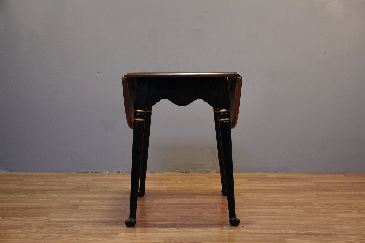 Hitchcock-Style Floral Drop-Leaf End Table