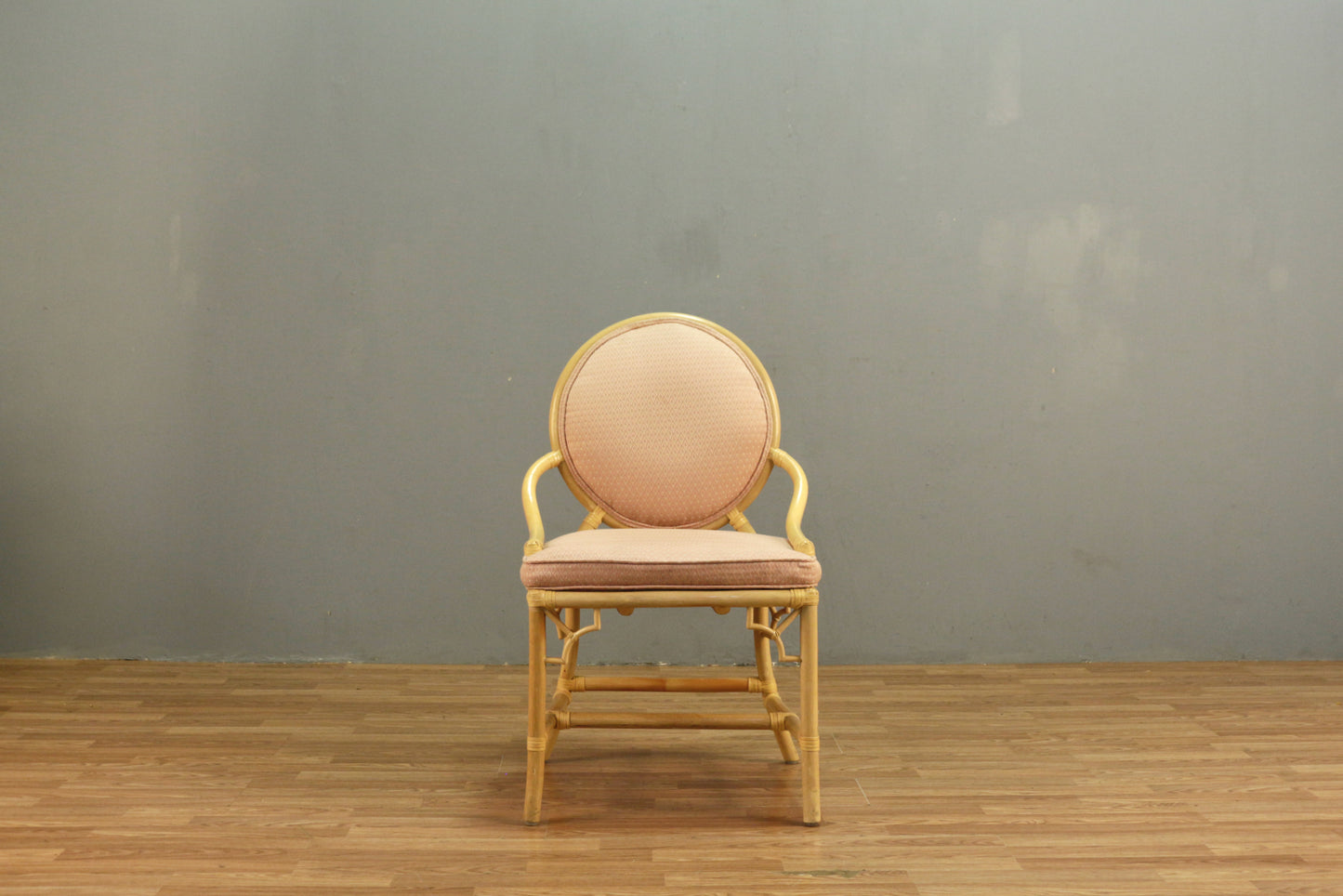 Rattan & Blush Armchair