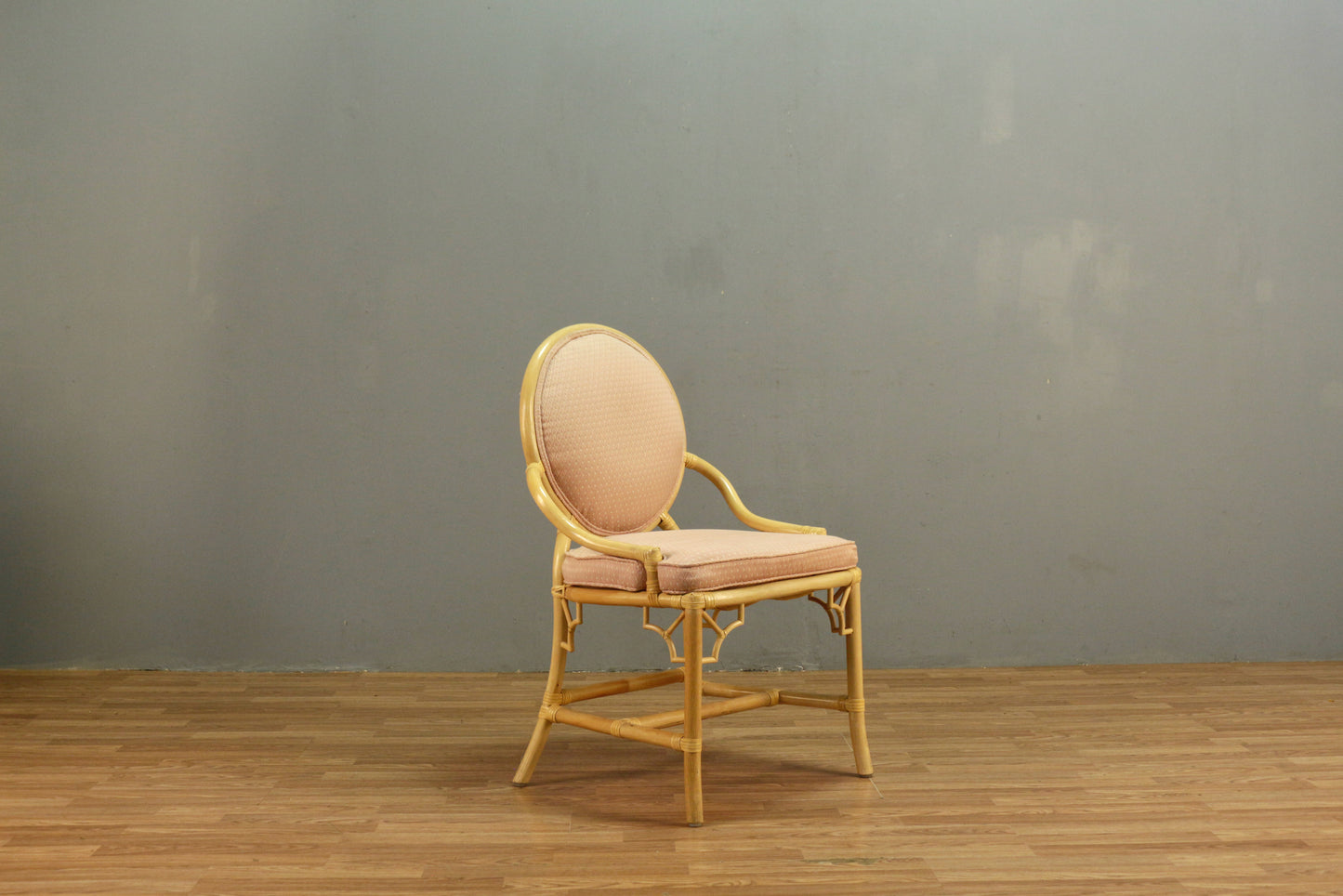 Rattan & Blush Armchair