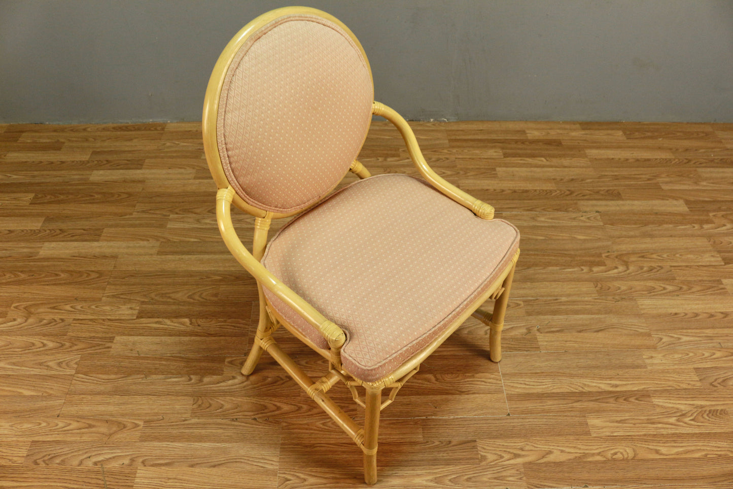 Rattan & Blush Armchair