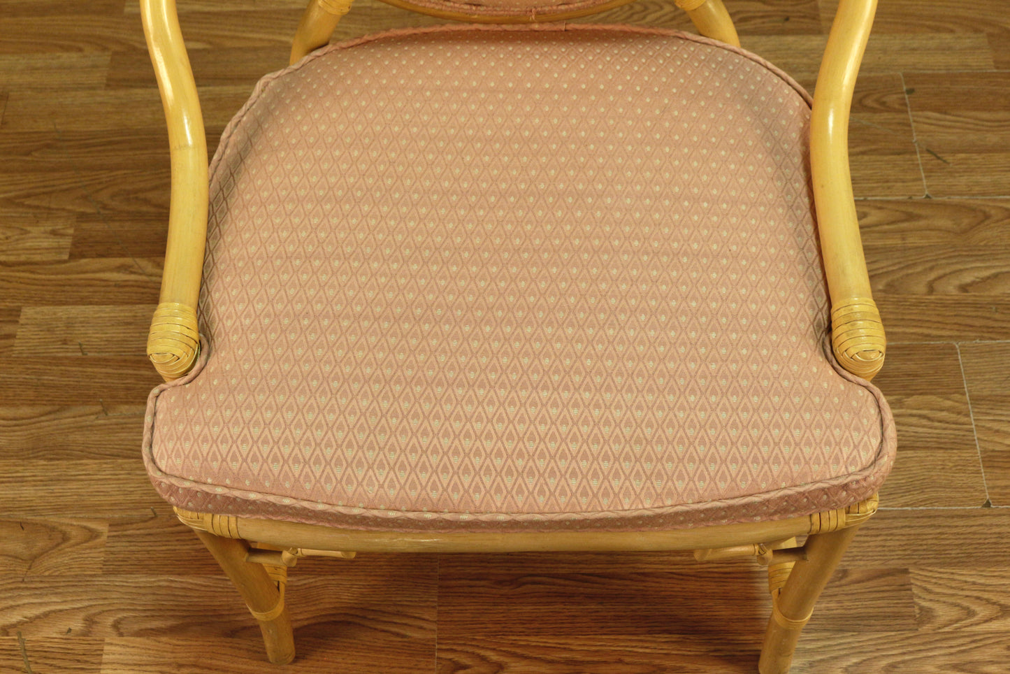 Rattan & Blush Armchair