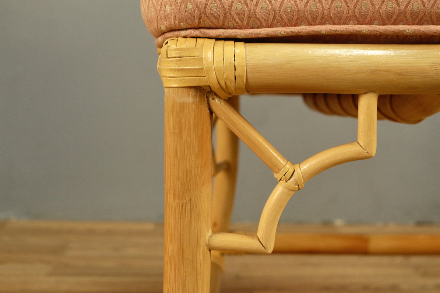 Rattan & Blush Armchair