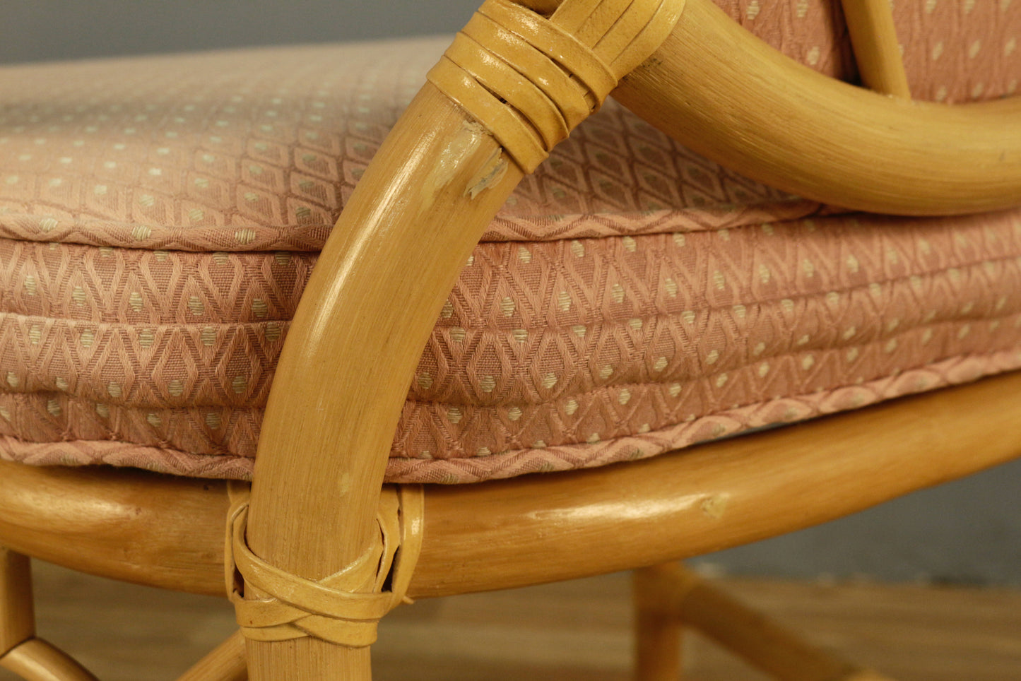 Rattan & Blush Armchair