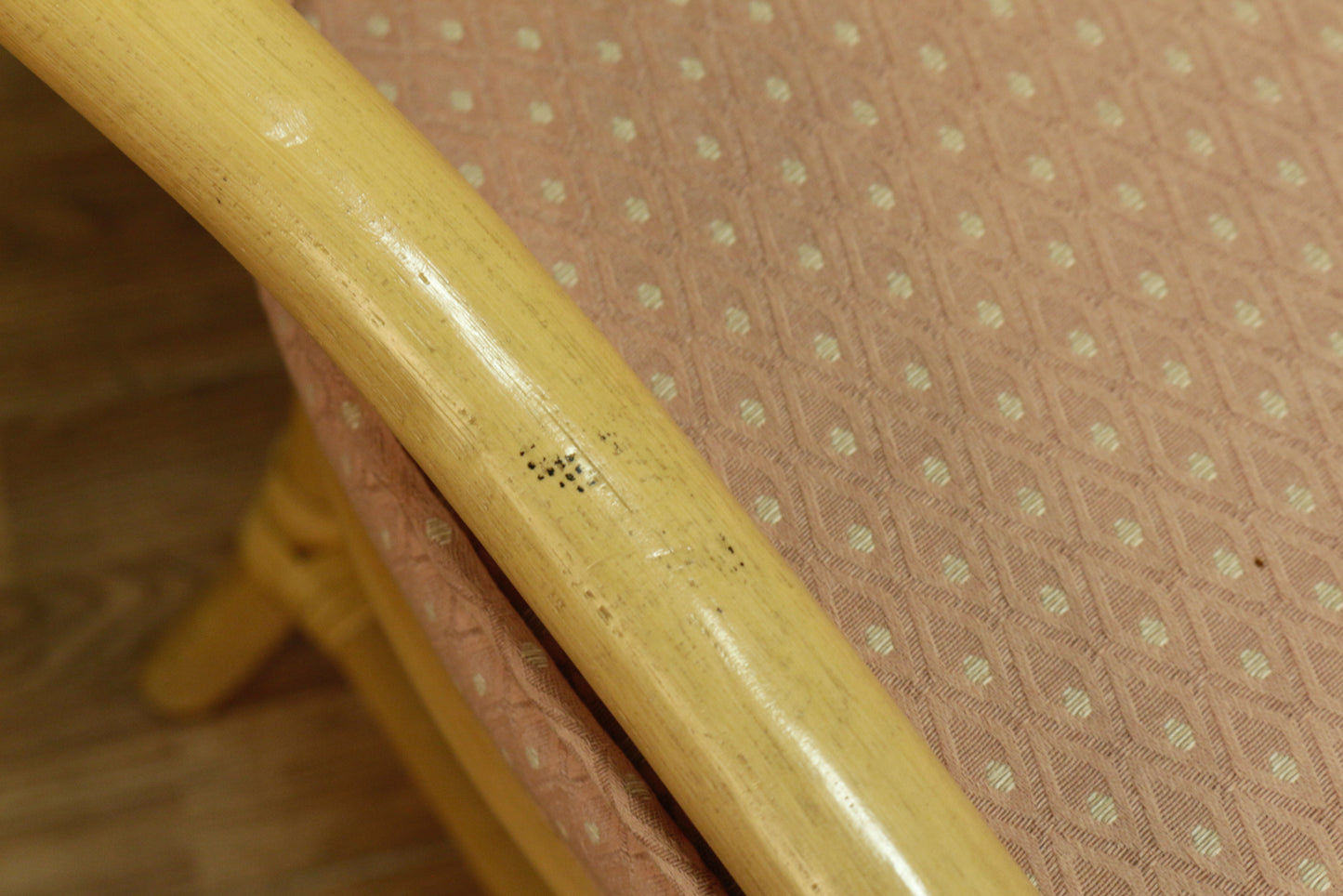 Rattan & Blush Armchair