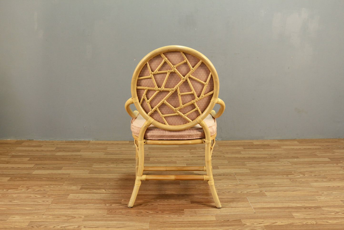 Rattan & Blush Armchair