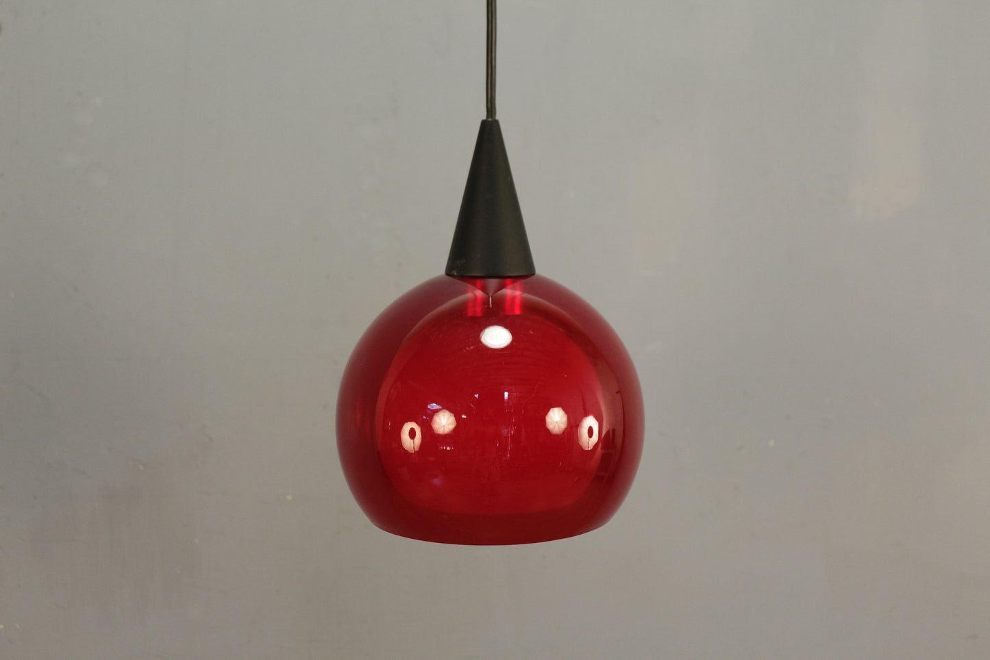 Modern Red Glass Orb Chandelier