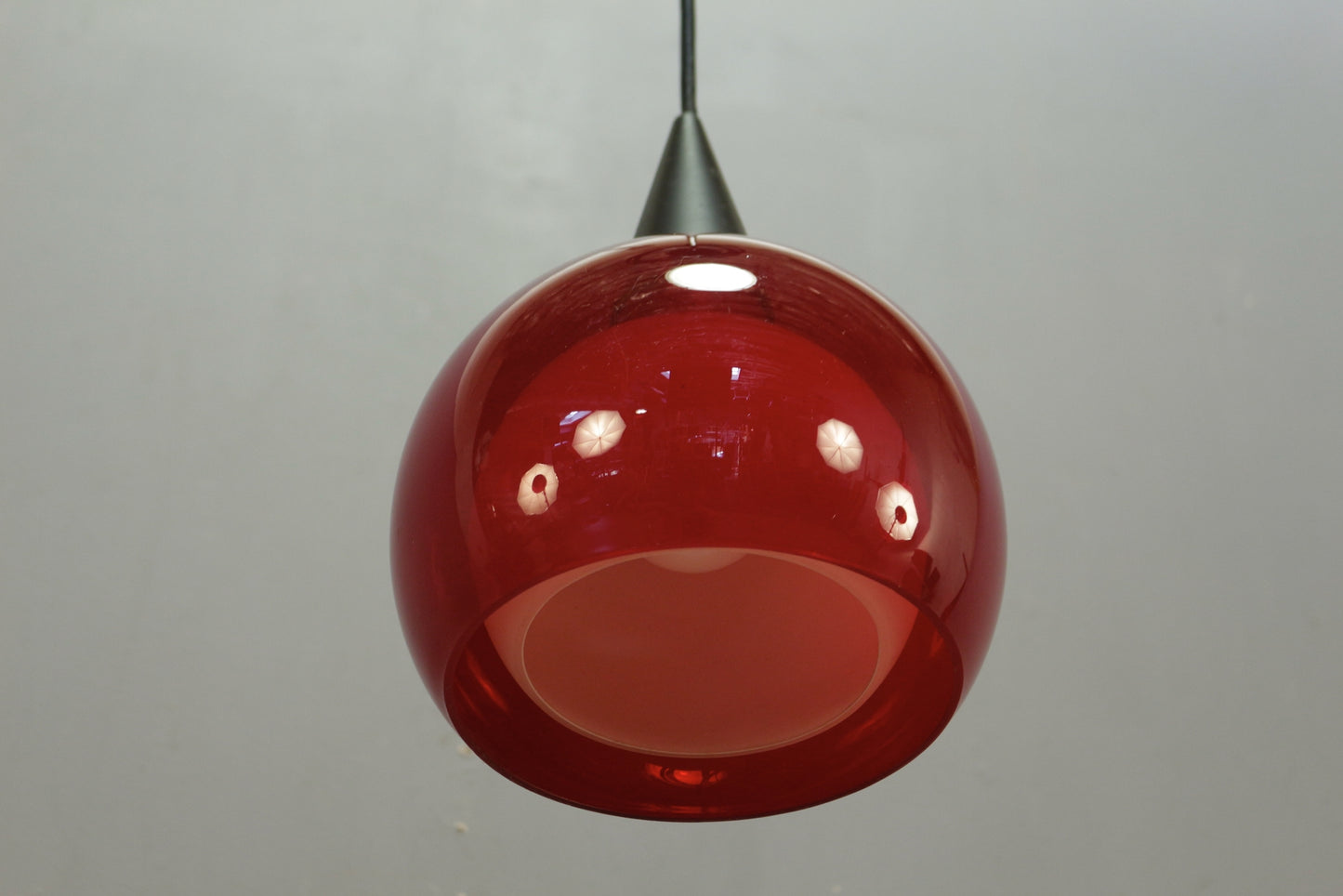 Modern Red Glass Orb Chandelier