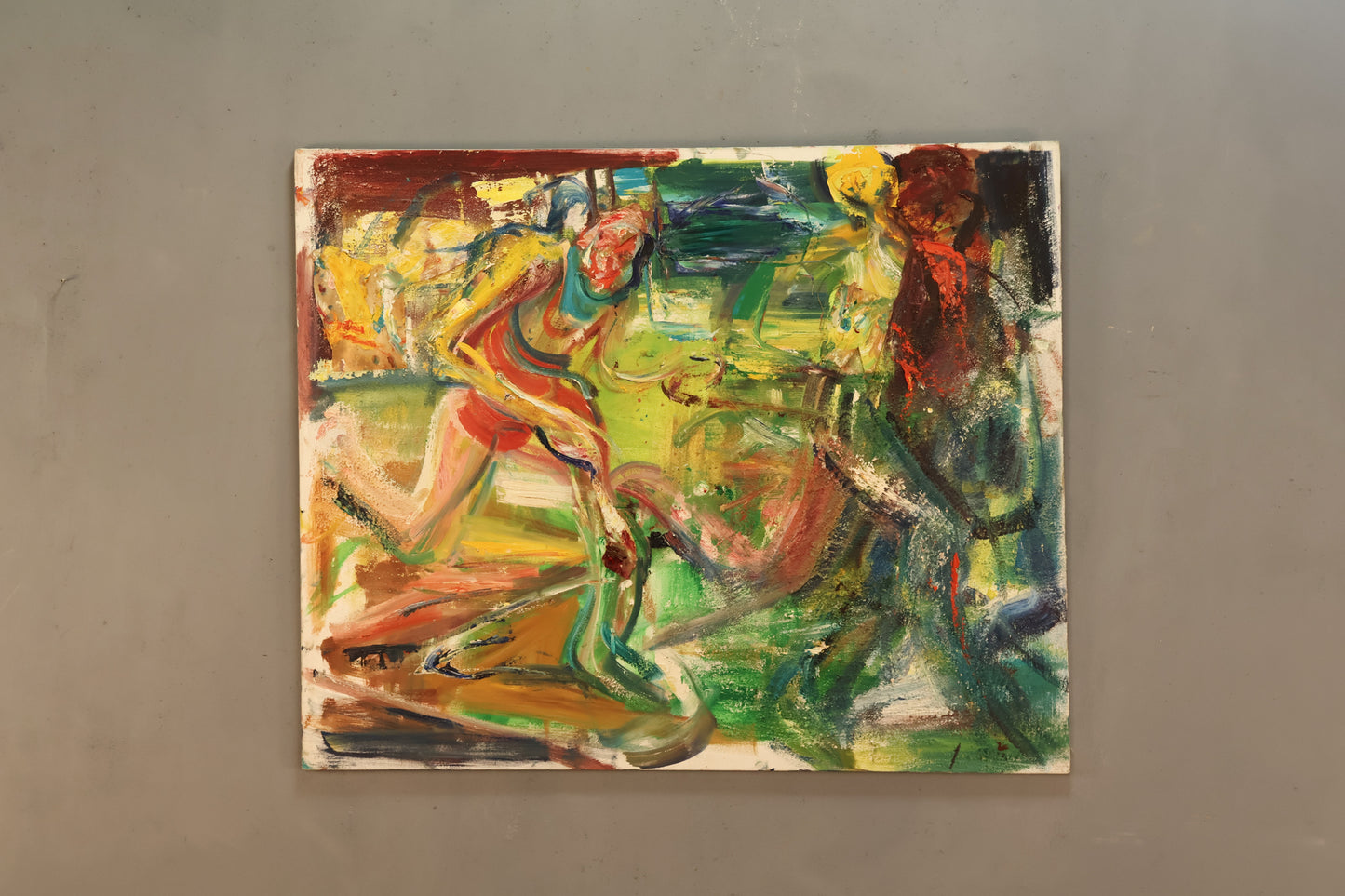 Large "Marathon Runners" Abstract Painting