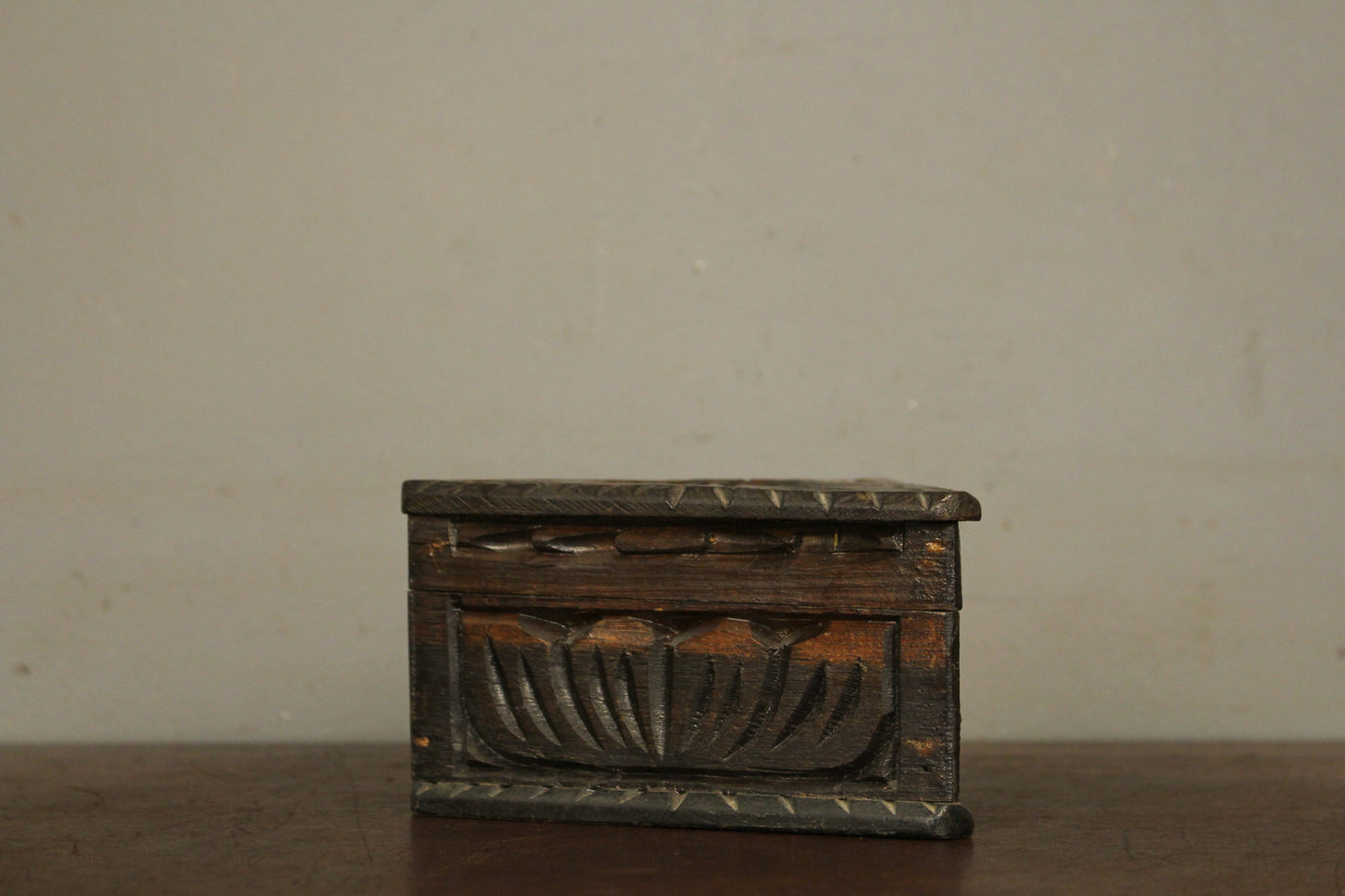 Carved Corner Wooden Box
