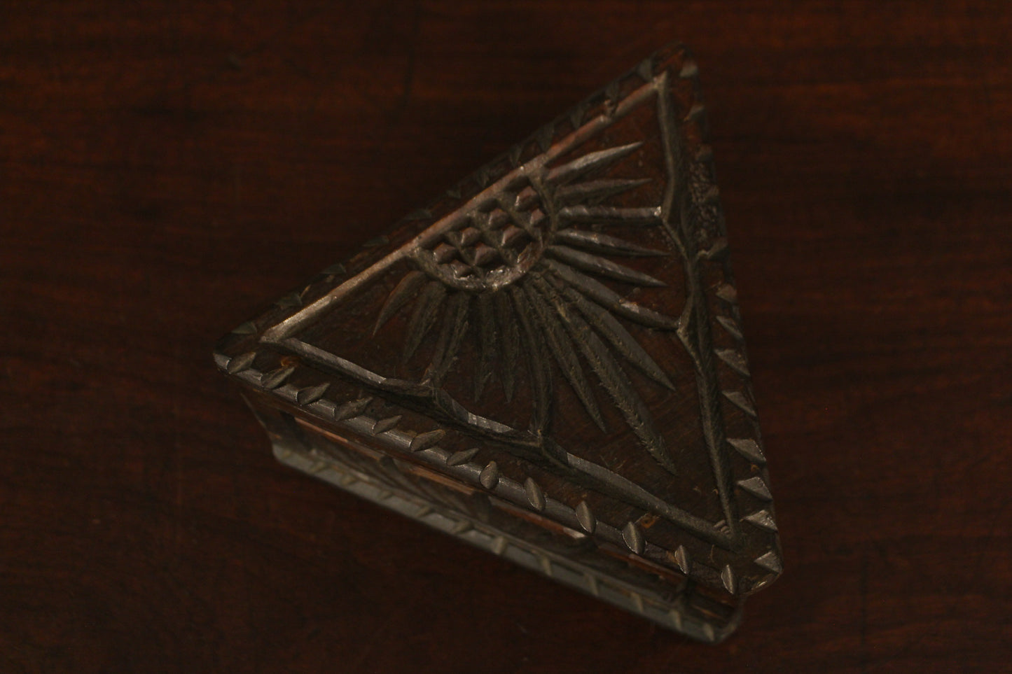 Carved Corner Wooden Box