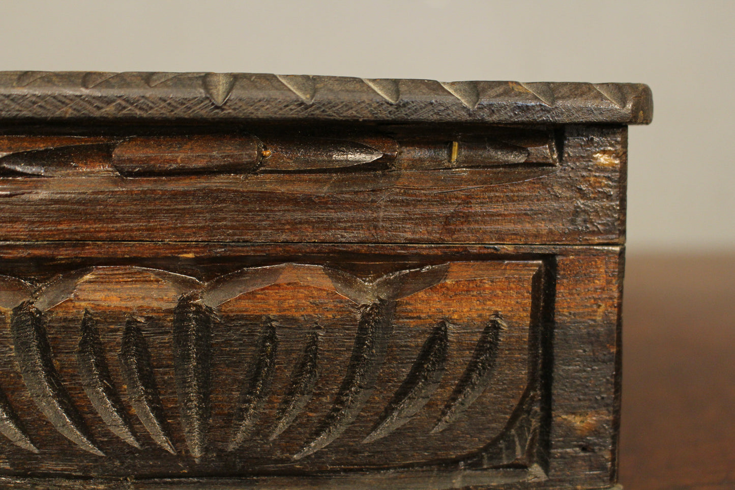Carved Corner Wooden Box