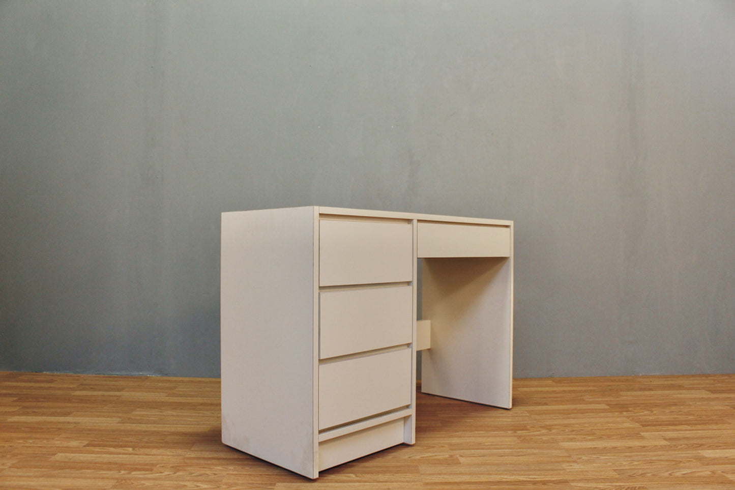 White Laminate 4-Drawer Desk