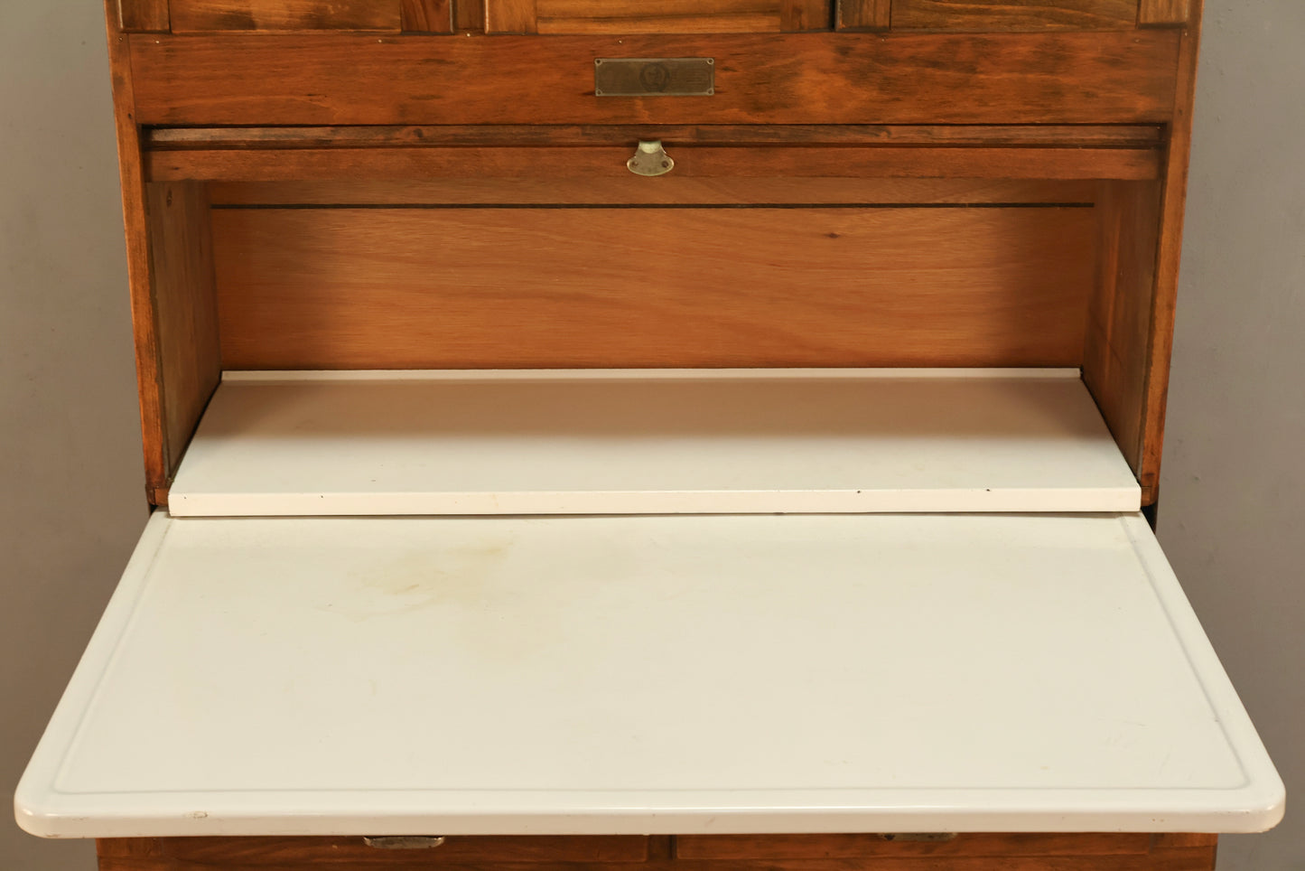 Wood & Enamel Hoosier Kitchen Cabinet