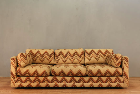 Orange & Tan Chevron Sofa - ONLINE ONLY
