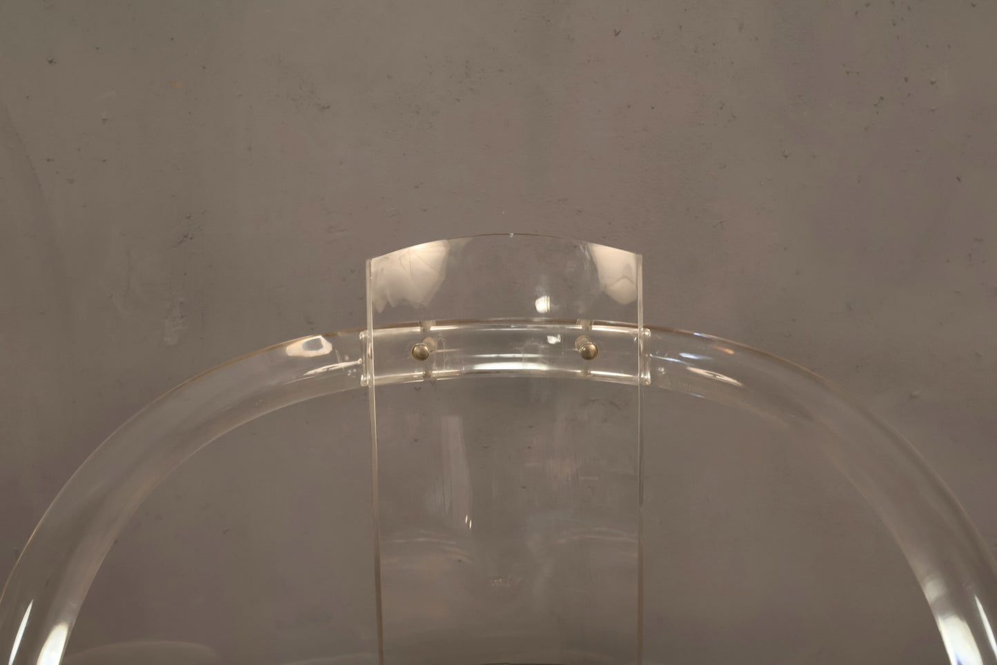 Postmodern Lucite & Gray Rolling Armchair