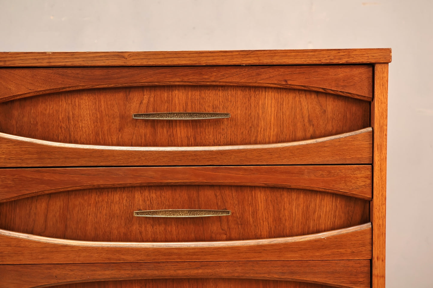 Sculptural Walnut & Laminate 6-Drawer Dresser