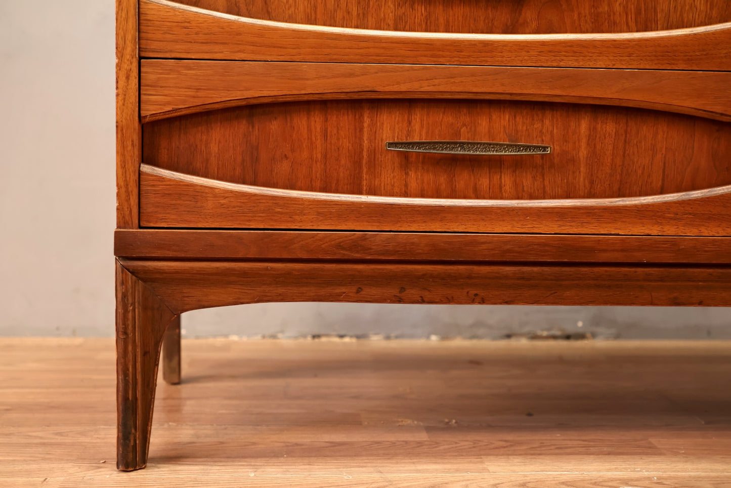 Sculptural Walnut & Laminate 6-Drawer Dresser