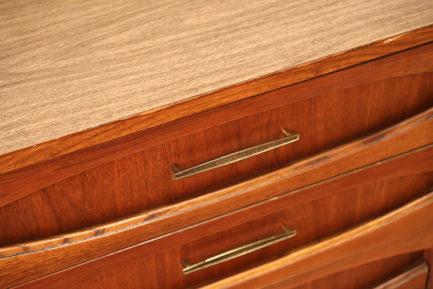 Sculptural Walnut & Laminate 6-Drawer Dresser