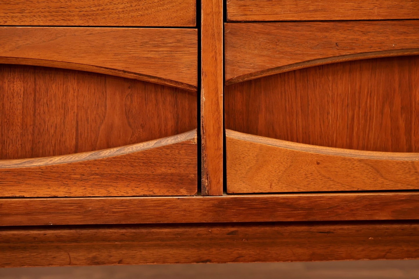 Sculptural Walnut & Laminate 6-Drawer Dresser