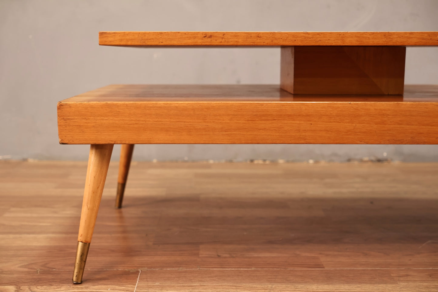 Mid Century Golden & Glass Coffee Table