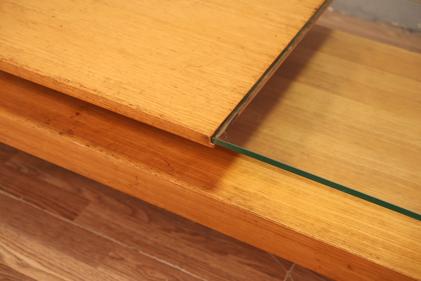 Mid Century Golden & Glass Coffee Table