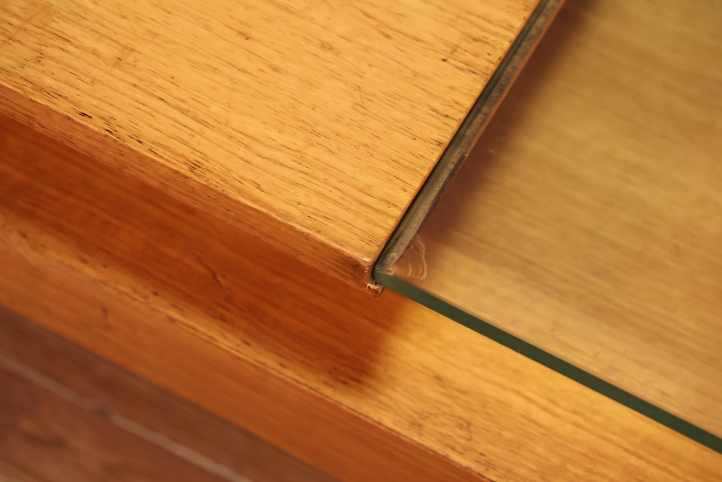 Mid Century Golden & Glass Coffee Table