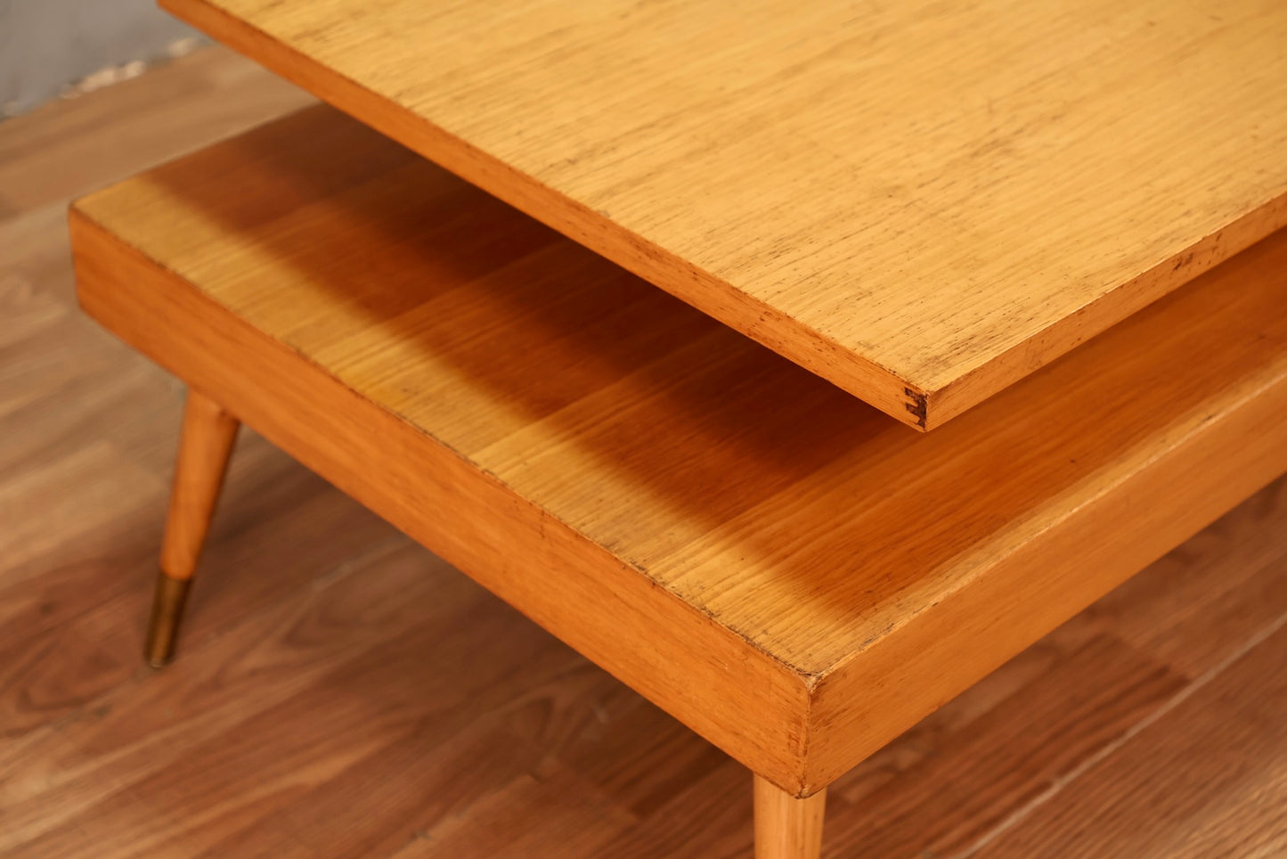 Mid Century Golden & Glass Coffee Table