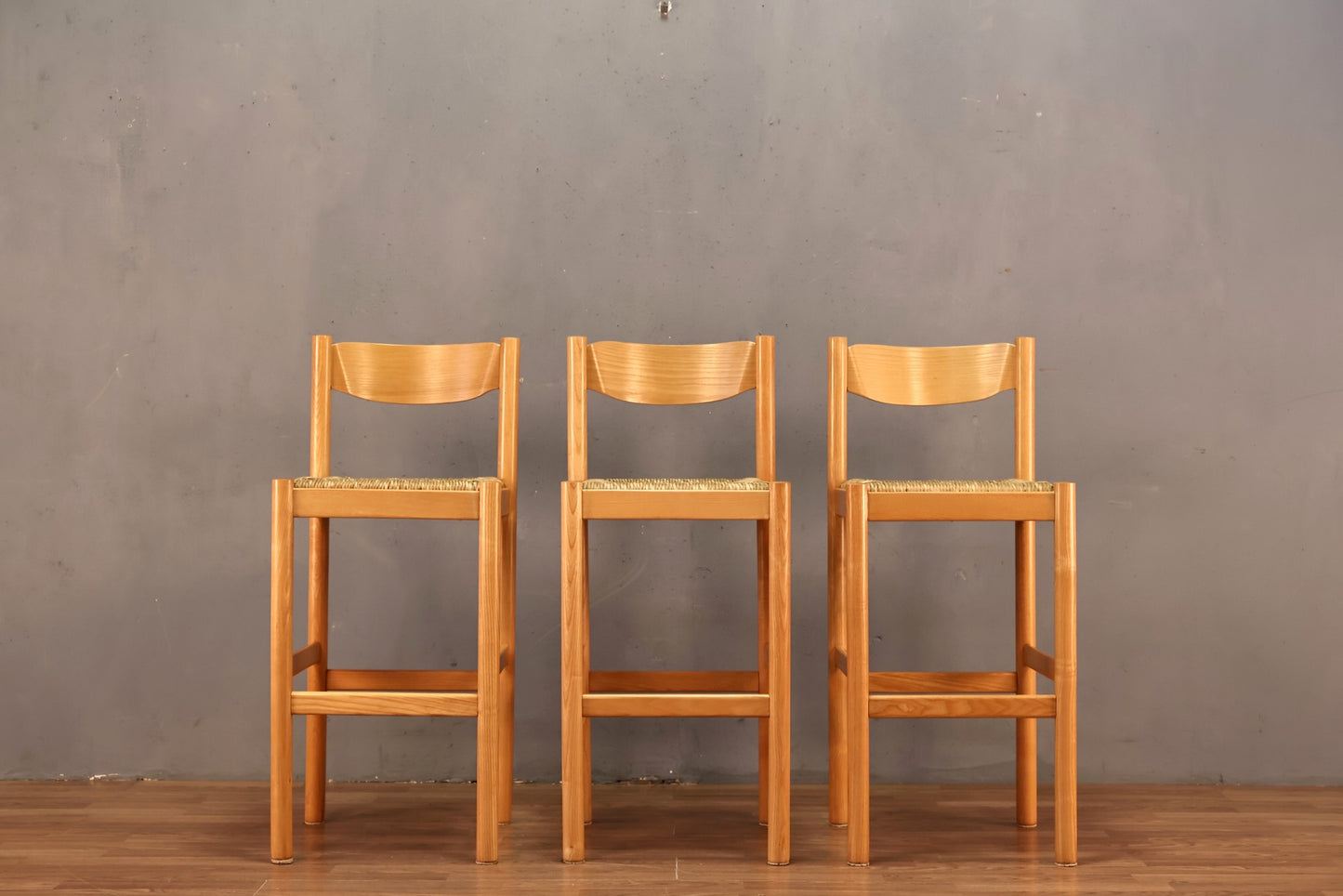 Italian Blonde Rush-Seat Bar Stool