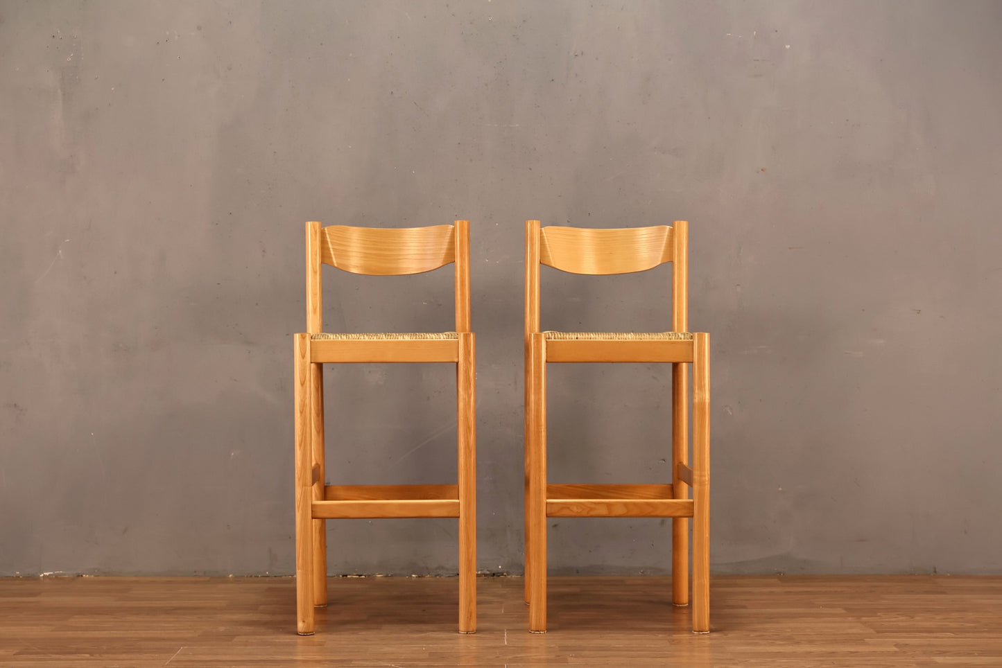 Italian Blonde Rush-Seat Bar Stool