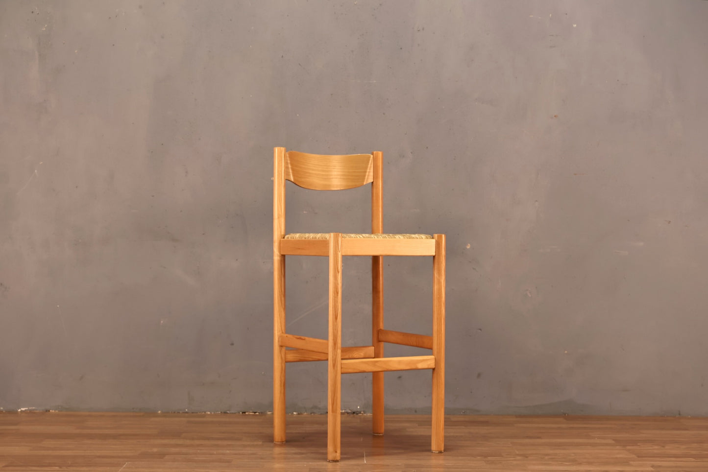 Italian Blonde Rush-Seat Bar Stool