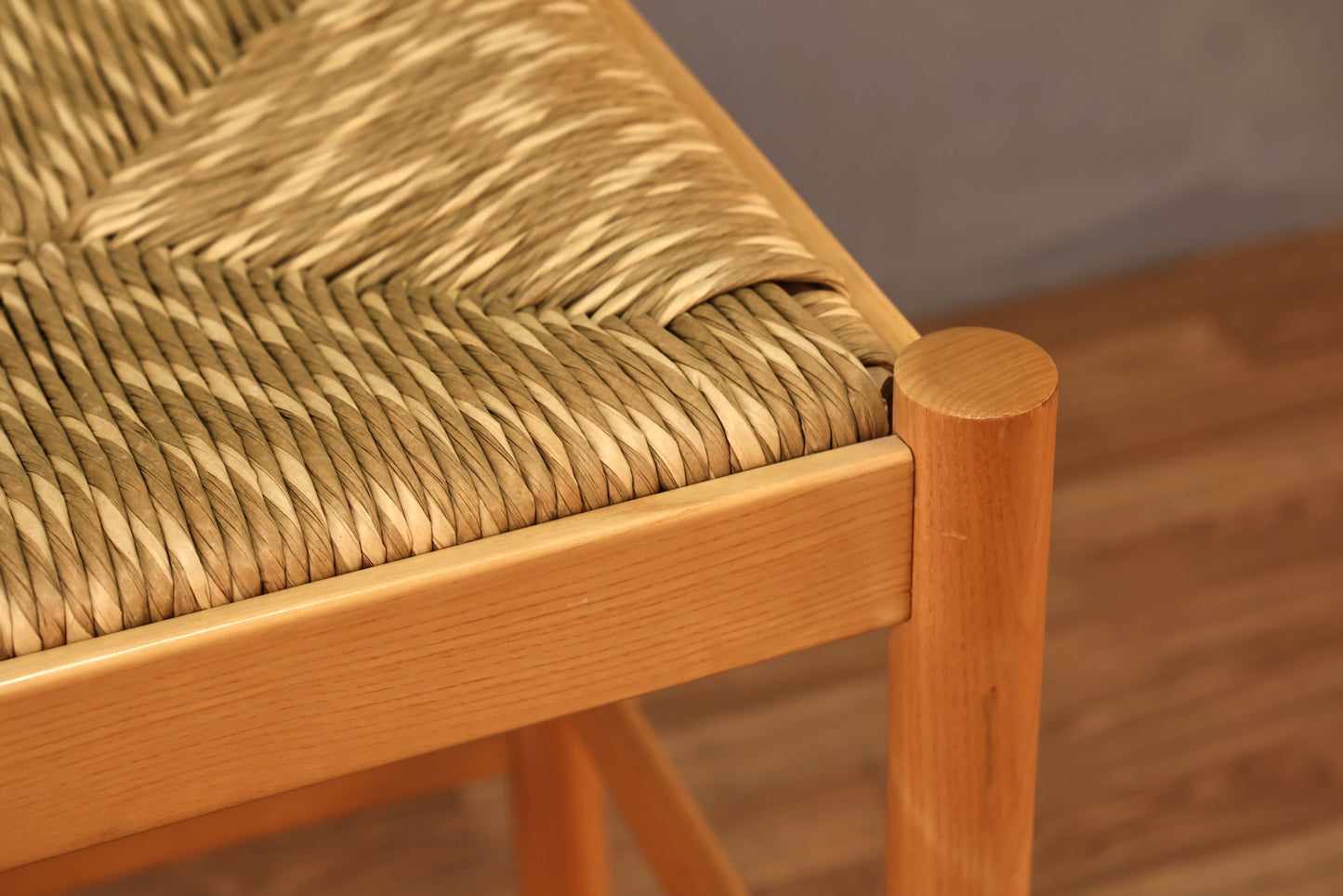 Italian Blonde Rush-Seat Bar Stool