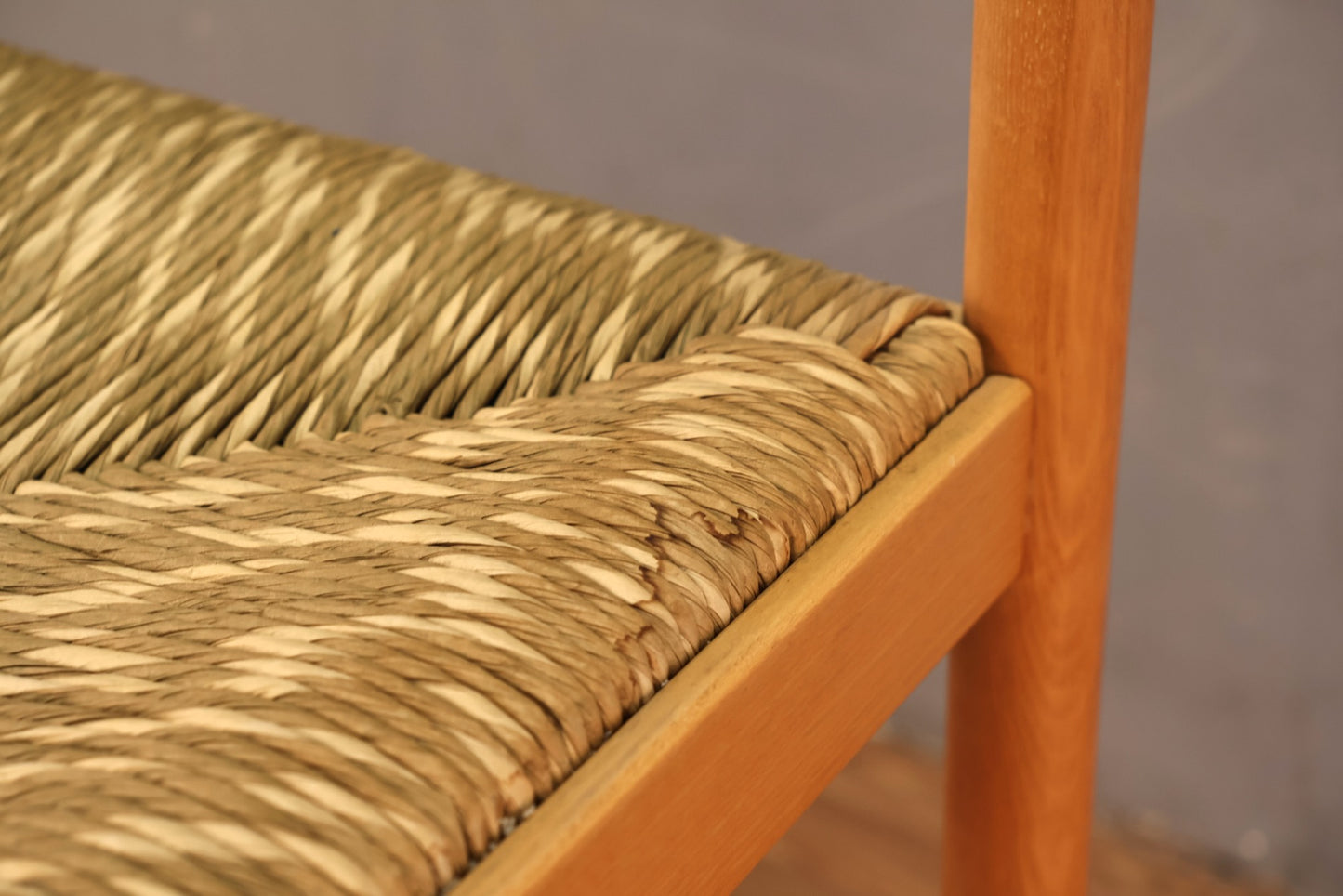 Italian Blonde Rush-Seat Bar Stool